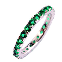 Load image into Gallery viewer, lingmei Wholesale Lady Round Hoop Purple Green Red Zircon Silver Ring