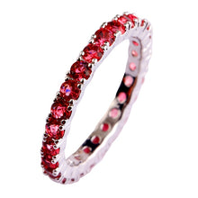 Load image into Gallery viewer, lingmei Wholesale Lady Round Hoop Purple Green Red Zircon Silver Ring