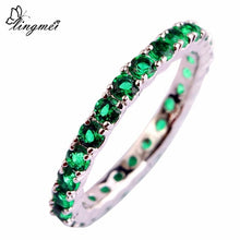 Load image into Gallery viewer, lingmei Round Cut Multi-color CZ Silver 925 Ring
