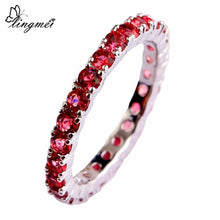 Load image into Gallery viewer, lingmei Round Cut Multi-color CZ Silver 925 Ring