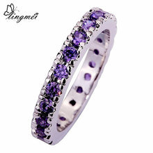 Load image into Gallery viewer, lingmei Round Cut Multi-color CZ Silver 925 Ring
