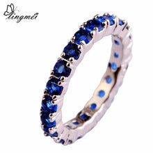 Load image into Gallery viewer, lingmei Round Cut Multi-color CZ Silver 925 Ring