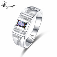 Load image into Gallery viewer, lingmei Wedding Band Wholesale Jewelry Multicolor &amp; White Zircon Silver 925 Ring