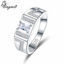 Load image into Gallery viewer, lingmei Wedding Band Wholesale Jewelry Multicolor &amp; White Zircon Silver 925 Ring