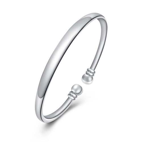 925 Sterling Silver Jewelry Female Simple Bar Round Stick Double High Quality Pop Bracelet