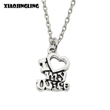Load image into Gallery viewer, XIAOJINGLING Christmas Gift I Love My Wife Words Heart Retro Silver Charm Pendant Necklace
