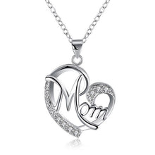 Load image into Gallery viewer, XIAOJINGLING Fashion Letter MOM Heart Shape Crystal Pendant Necklace