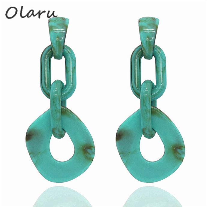 Olaru Bohemian korean stone Stud Earring
