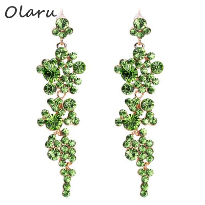 Olaru Fashion Crystal Grape Stud Earrings