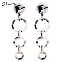 Load image into Gallery viewer, Olaru Vintage Long Acetate plate Star Stud Earrings
