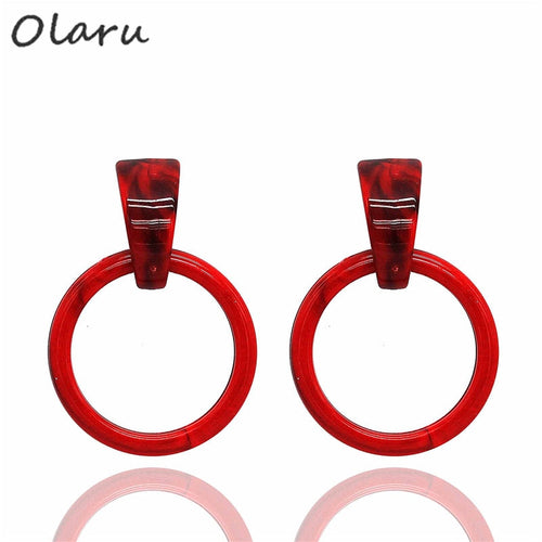 Olaru Bohemian korean Circle Stud Earring
