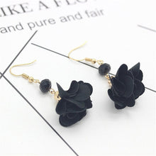 Load image into Gallery viewer, Olaru Vintage Long Flower Crystal Stud Earrings