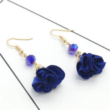 Load image into Gallery viewer, Olaru Vintage Long Flower Crystal Stud Earrings