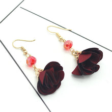 Load image into Gallery viewer, Olaru Vintage Long Flower Crystal Stud Earrings