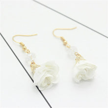 Load image into Gallery viewer, Olaru Vintage Long Flower Crystal Stud Earrings