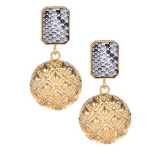 Load image into Gallery viewer, Geometric Round Square Drop Earrings