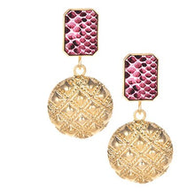 Load image into Gallery viewer, Geometric Round Square Drop Earrings