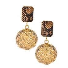 Load image into Gallery viewer, Geometric Round Square Drop Earrings
