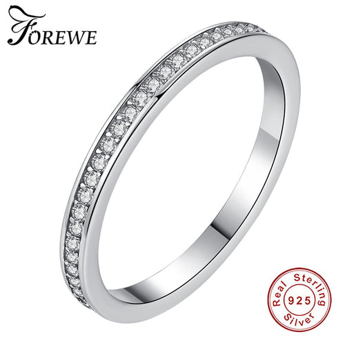 FOREWE Real 925 Sterling Silver Circle Finger Rings