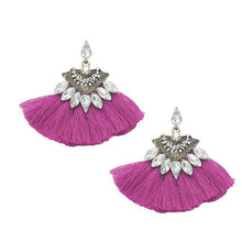 Load image into Gallery viewer, Olaru Vintage Jewelry Crystal Tassel Stud Earrings
