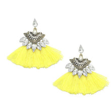 Load image into Gallery viewer, Olaru Vintage Jewelry Crystal Tassel Stud Earrings