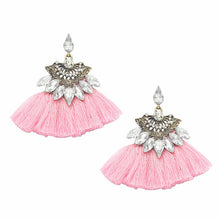 Load image into Gallery viewer, Olaru Vintage Jewelry Crystal Tassel Stud Earrings