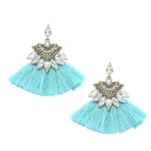 Load image into Gallery viewer, Olaru Vintage Jewelry Crystal Tassel Stud Earrings